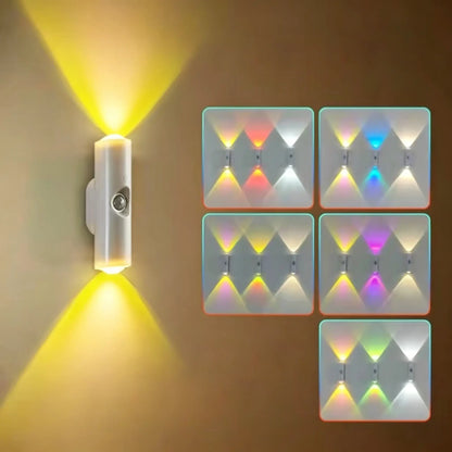 “Buy One Get One Free – Rechargeable Smart LED Night Light with Motion Sensor – RGB Gradient Ambient Lighting, Dimmable Wall Lamp, Stick Anywhere Magnetic Design, Long Battery Life & Auto-On Mode, Ideal for Bedroom, Stairs, Entryway & Holiday Decor